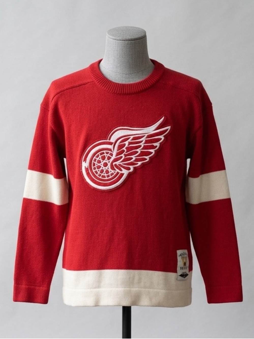 Reebok by Roger Edwards Detroit Red Wings Vintage Hockey Knit Sweater - Size S